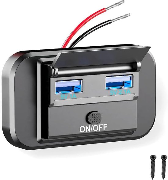 Bildet 12-24v Wohnmobil-usb-ausgang Mit Ein-/ausschalter，36w Dual 2,1a/1a Usb-schnellladeanschluss，12v/24v Kfz-ladegerät，wohnmobil-bedienfeld