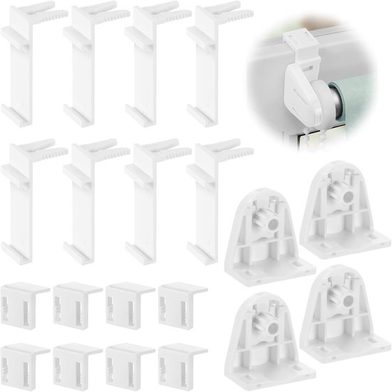 20-teiliges Rollo-set – Kunststoffzubehör – Bohrfreie Ersatzteile Für Holzfenster, Türen, Gardinenstangen Und Die Montage Von Doppelrollos.