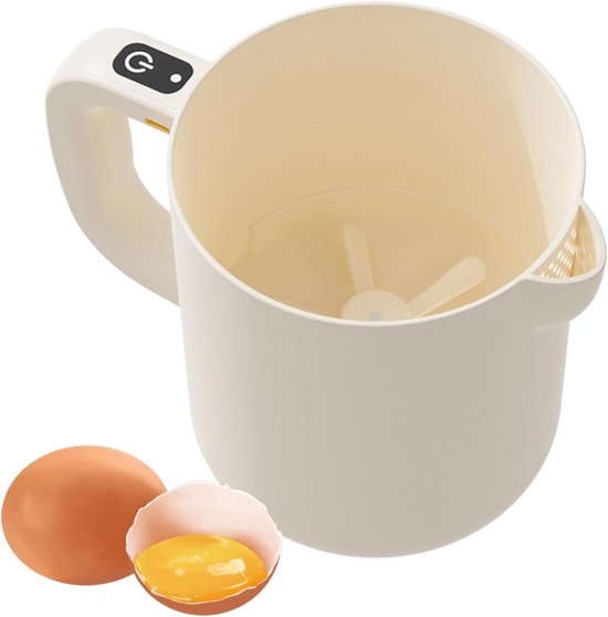 Elektrischer Küchenmixer – Wiederaufladbarer Rührbesen – Backen Und Mixen – Kabellos Und Tragbar – 1 Liter Fassungsvermögen – Beige
