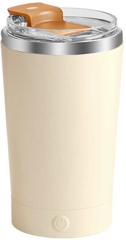 Kaffeevollautomat Mit Deckel，380 Ml Fassungsvermögen，abnehmbarer Edelstahl-mixer. Geeignet Für Kaffee，milch Und Kakao. (beige)