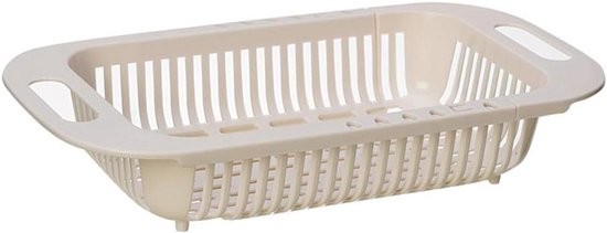Abtropfkorb Für Spülbecken – Küchensieb – Geschirrtrocknen – Ausziehbares Design – 34,5–45 Cm – Beige