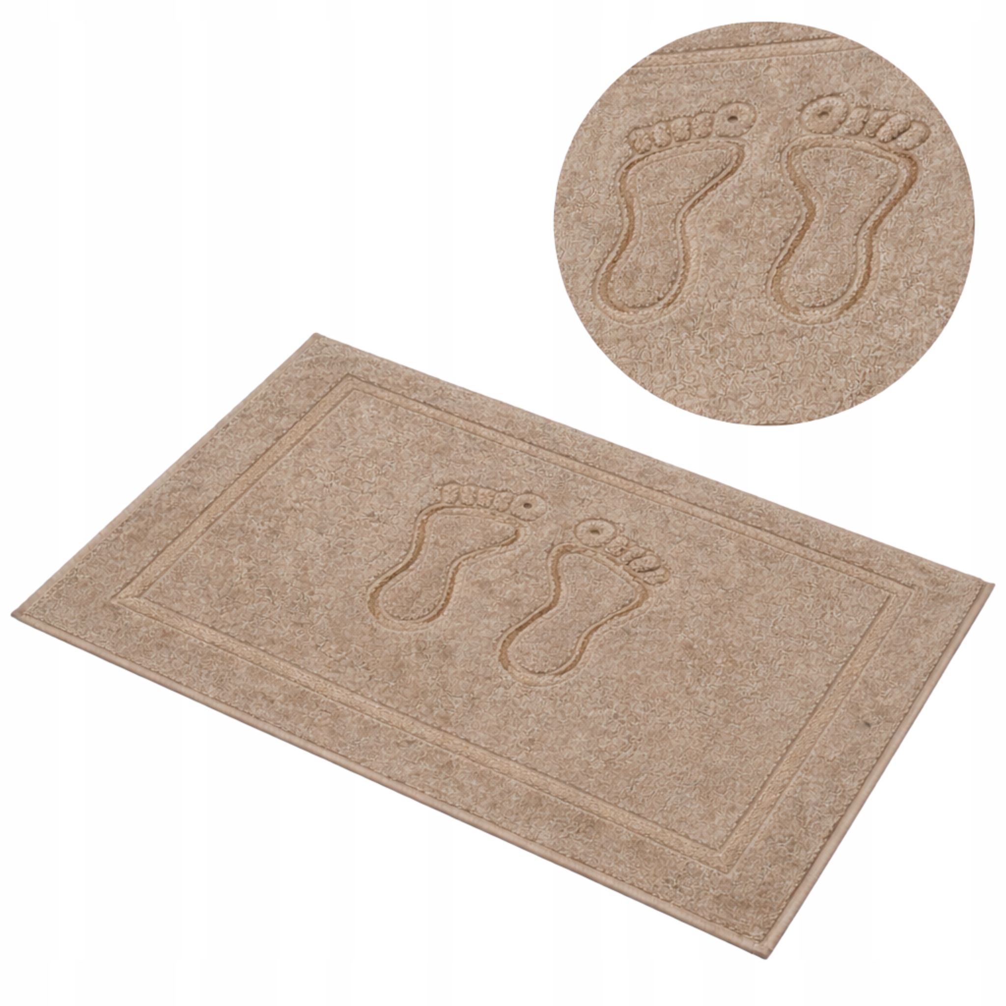 Saugfähige Badematte, Beige, Dick, Mit Füßen, 50 X 70 Cm