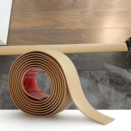 Pvc-bodenübergangsleiste 5 Cm Beigefarbenes Laminat In Holzoptik, Selbstklebend