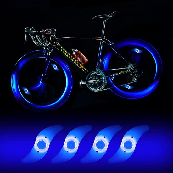 Blaue Fahrrad-speichenlichter，led-reifenlichter Mit 3 Blinkmodi. Geeignet Für Mountainbikes. Geeignet Für Erwachsene Und Kinder