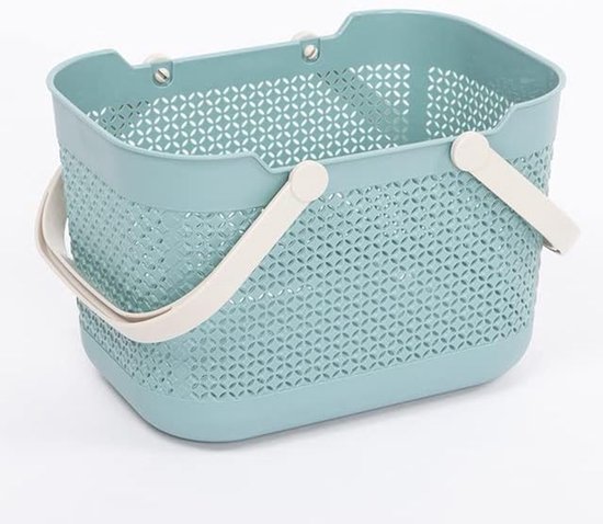 Badekorb, Duschkorb, Tragbarer Großer Badezimmerkorb, Schlichtes Design, Gemüsekorb Mit Griffen Kaufen, Blau.