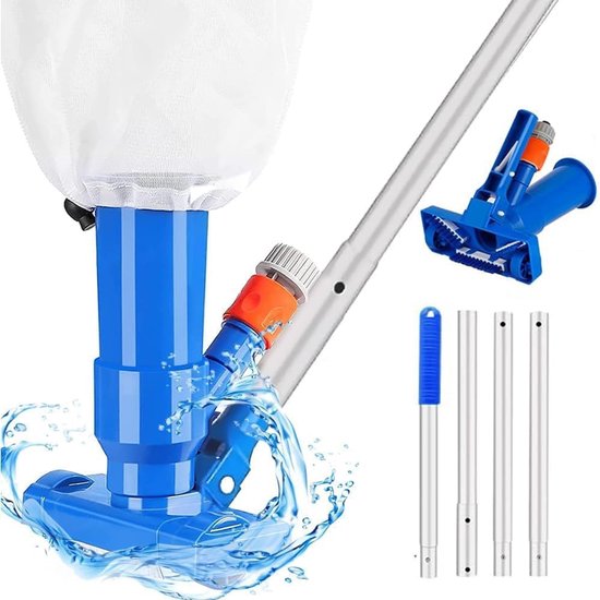 Pool-staubsauger – Reinigungsset – Oberflächenreinigung – Kein Stromanschluss Erforderlich – 1,4 Meter – Blau