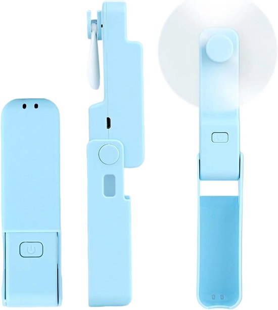 3-in-1 Faltbarer, Leichter, Wiederaufladbarer Mini-taschenventilator Für Zuhause, Büro Und Reisen, Blau
