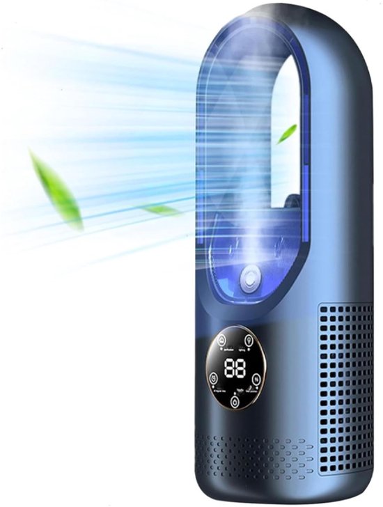 Ventilator Ohne Rotorblätter，energieeffiziente Kühlung，leiser Ventilator Ohne Rotorblätter，usb，tragbarer Ventilator，blau