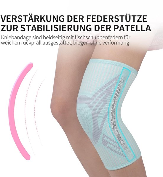 Kniebandage Mit Kompressionsfunktion Für Damen Und Herren - Rutschfest - Geeignet Für Sport - Blau (xl)