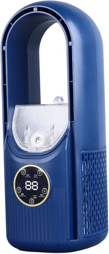 Tragbarer, Klingenloser Ventilator, 6 Geschwindigkeitsstufen, Kleiner, Leiser Usb-tischventilator Mit Timer Für Büro Und Schlafzimmer, Blau