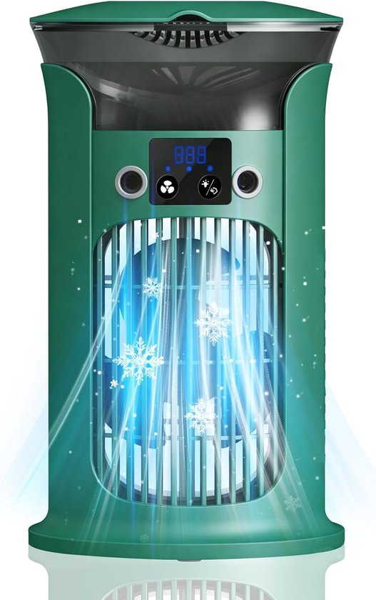 Mobile Klimaanlage，3-in-1，400 Ml，kompakte Klimaanlage Ohne Abluftschlauch，50 Db，3 Funktionen & Geschwindigkeitsstufen，90°-oszillation，blau