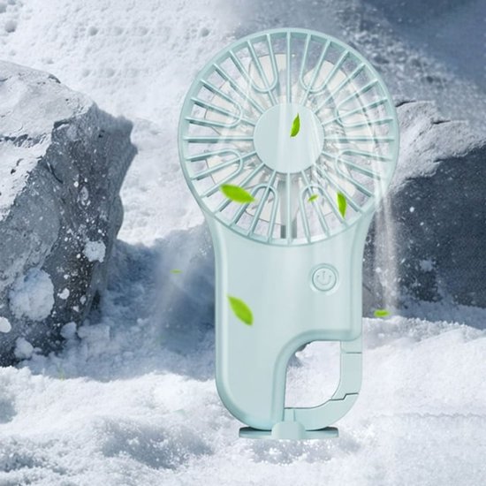 Mini-ventilator，mit Karabinerhaken，usb-aufladbar，3 Geschwindigkeitsstufen，geräuscharmer Betrieb，800-mah-akku，tragbar Und Leicht，blau