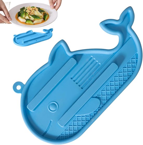 Silikon-trockenmatte – Löffelhalter Für Die Arbeitsplatte – Küchenorganisation – Hitzebeständige Kanäle – 20 X 10 Cm – Blau