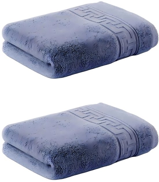Handtücher – 2er-set – Ringgesponnene Baumwolle – Superweich Und Saugfähig – 34 X 75 Cm – Blau