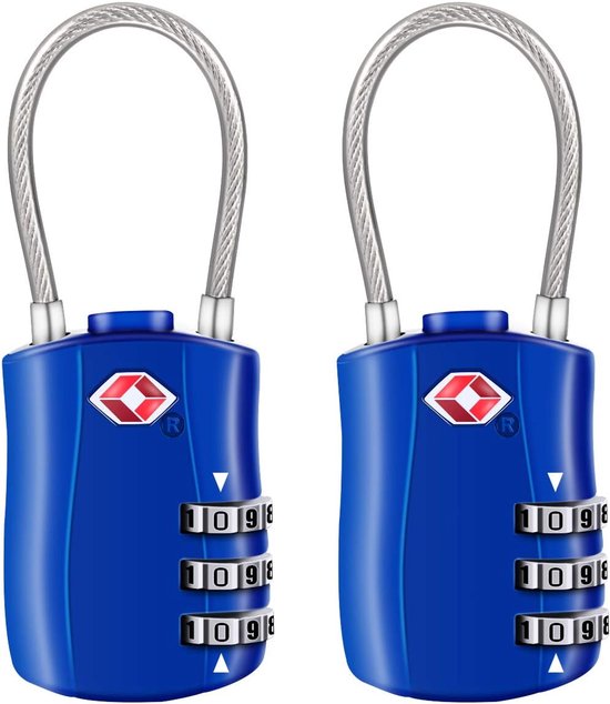 [2er-pack] Tsa-gepäckschlösser – 3-stelliges Sicherheitsschloss – Zahlenschloss – Codeschloss Für Koffer, Gepäck, Taschen Usw. – Blau