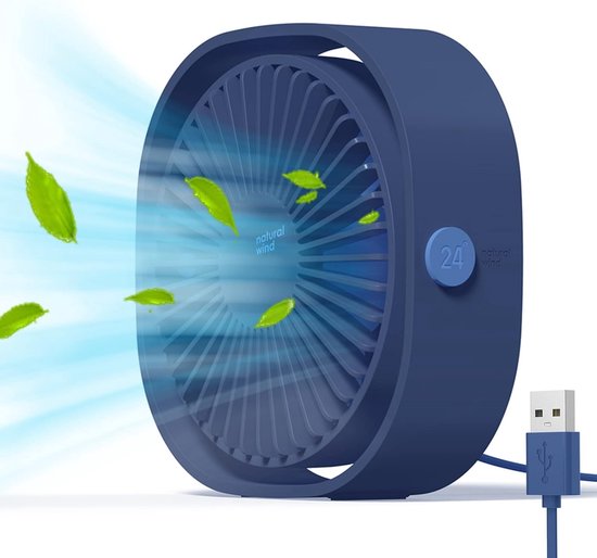 Usb-ventilator, Tragbar, Leise, 3 Geschwindigkeitsstufen, Einstellbar, Usb-betrieben, Für Zuhause Und Büro (blau)