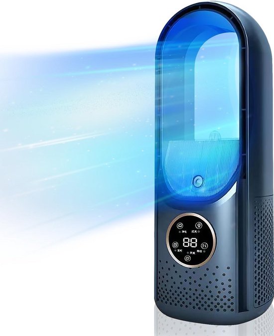 Sprühventilator，camping-klimaanlage，drei Einstellungen: Reine Luft，kühlung Und Befeuchtung，6 Gebläsestufen，blau
