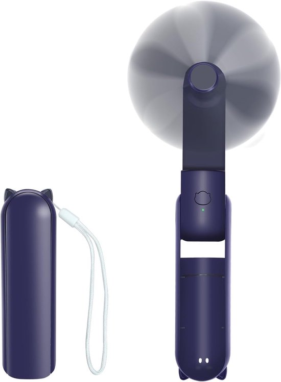 Handventilator，tragbarer Handventilator Mit 3 Geschwindigkeitsstufen，usb-wiederaufladbarer，faltbarer Reiseventilator，outdoor (blau)