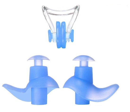 Schwimm-ohrstöpsel，2 Paar Wiederverwendbare，wasserdichte Silikon-ohrstöpsel Für Pool Und Meer，geeignet Für Badewanne Und Wassersport，blau