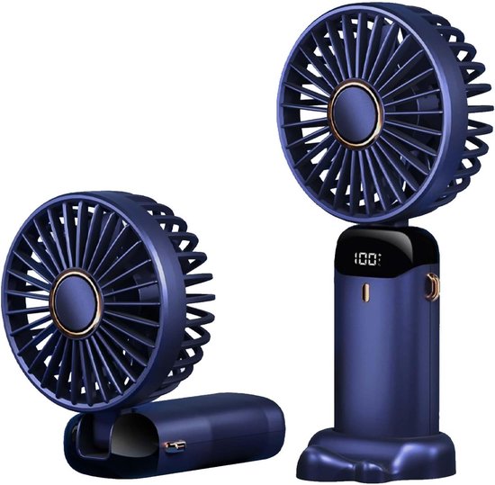 Mini-tischventilator, Usb-aufladbar, Faltbar, Leise Kühlung Für Drinnen, Camping, Zuhause, Büro, Schule Und Reisen, Blau