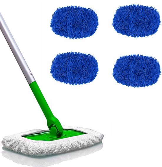 4-teiliges Mikrofaser-wischmopp-set, Passend Für Swiffer Sweeper – Blau