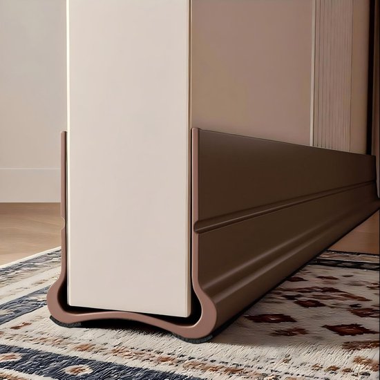 Schalldämmende Türdichtung – Türdichtung Aus Pvc – Zum Schutz Vor Lärm, Kälte, Feuchtigkeit Und Insekten – Silikon – Braun – 93 Cm