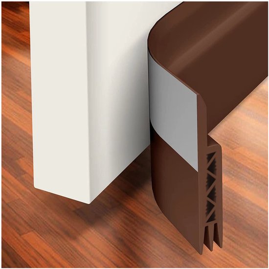 Türdichtung – Türöffnungsabdichtung, 100 Cm Türdämpfer Mit Schalldämmung, Eingangstürschutz, Brauner Kaltluftstopper