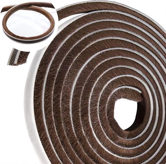 10 M Selbstklebendes Bürstenband Für Schiebetüren, Fenster Und Schränke – Wind- Und Staubdicht, Braun