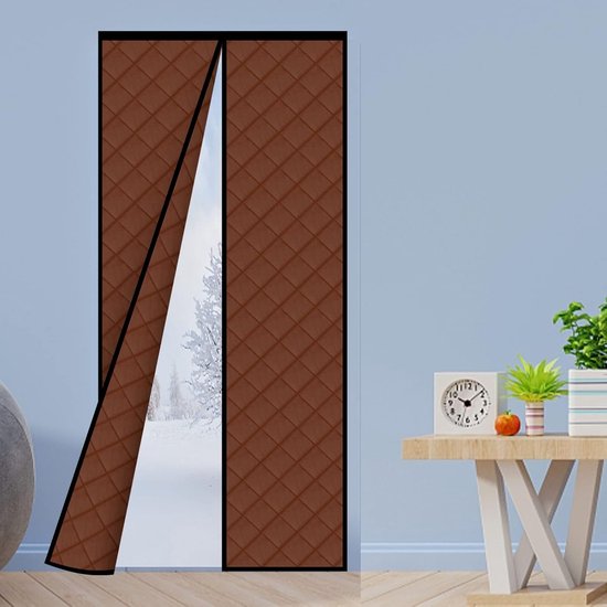 Türvorhang Mit Magnetverschluss，verstärktes Pu-material，wind- Und Wasserdichter Türvorhang. Geeignet Für Türöffnungen Von 80 X 200 Cm. Braun