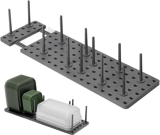 Tellerhalter Für Die Küche – Standard-organizer – Küchenaufbewahrung – Verstellbare Säulen – 40 X 15 X 3 Cm – Dunkelgrau