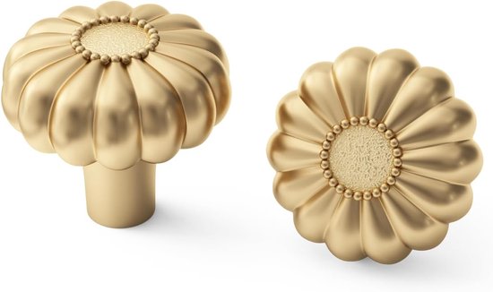 6-teilig – Möbelgriffe – Goldene Sideboardknöpfe – Schubladenknöpfe – Schrankgriffe – Beschläge – Gebürstetes Messing – Vintage-griffe – Gold