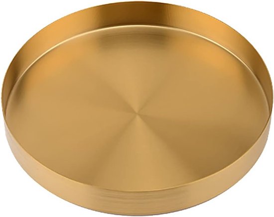 Runder Edelstahl-blumentöpferuntersetzer, Gold – 36 Cm – Tropfschale Für Drinnen Und Draußen