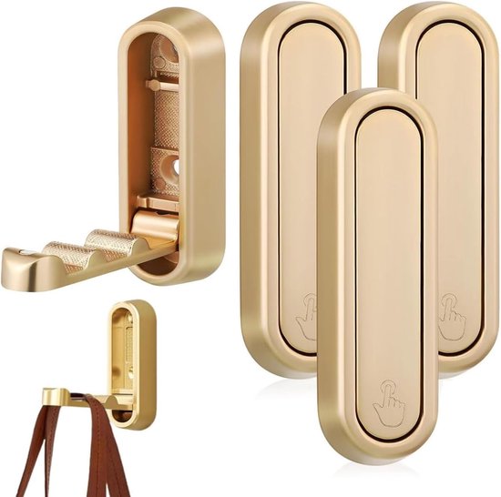 Wandhaken，4 Stück，7,4 × 2,4 × 1,3 Cm，zum Aufhängen Von Jacken Und Taschen，gold