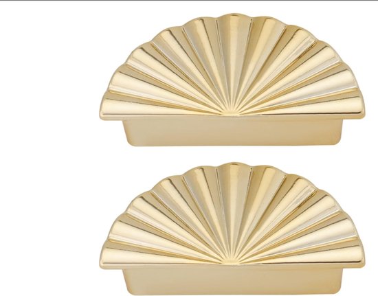 2 Stück Schrankgriffe，ersatzteile Aus Aluminiumlegierung，64 Mm Muschelgriffe Für Schubladen，geeignet Für Kommoden，schränke Und Küchentüren，gold