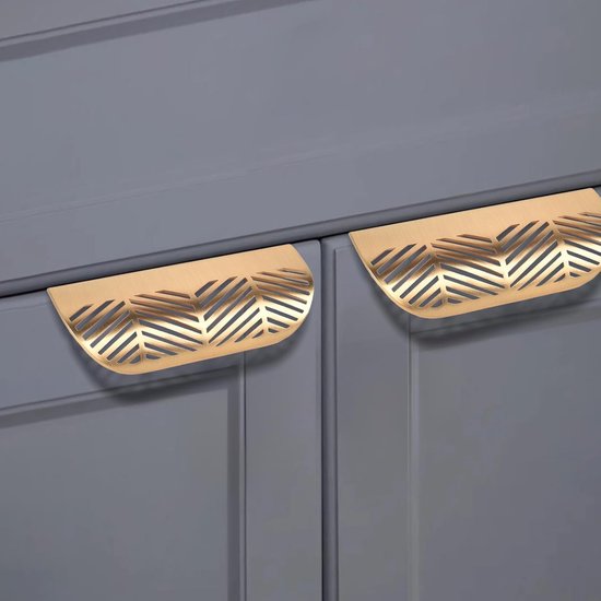 4 Stück，griffe Mit Gebürstetem Blattgold，schubladen Und Möbel，gold