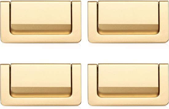 Schubladengriffe - Verdeckte Möbelgriffe - 4 Stück Moderne Zinklegierungsgriffe Für Schränke, Türen Und Schubladen (gold - Lochabstand: 64 Mm)
