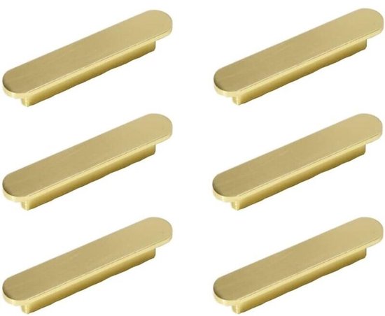 Ein Set Aus 6 Möbelgriffen Aus Gebürstetem Messing，geeignet Für Goldfarbene Oberflächen，lochabstand 128 Mm，schrauben Inklusive，128 Mm Griffe
