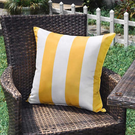 Wasserdichte, Gestreifte Kissenbezüge – Gelb – 45 X 45 Cm – 2er-set