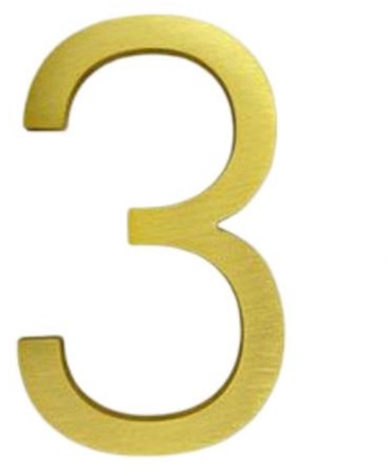 Goldfarbene Hausnummer Aus Metall，12,7 Cm，nummer 3，schwebende Hausnummer，hausnummer Für Den Außenbereich，3d-hausnummer，minimalistisches Design