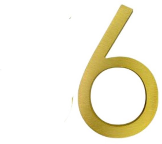 Goldfarbene Hausnummer Aus Metall，12,7 Cm，nummer 6，schwebende Hausnummer，hausnummer Aus Metall，hausnummer Für Den Außenbereich，3d-hausnummer