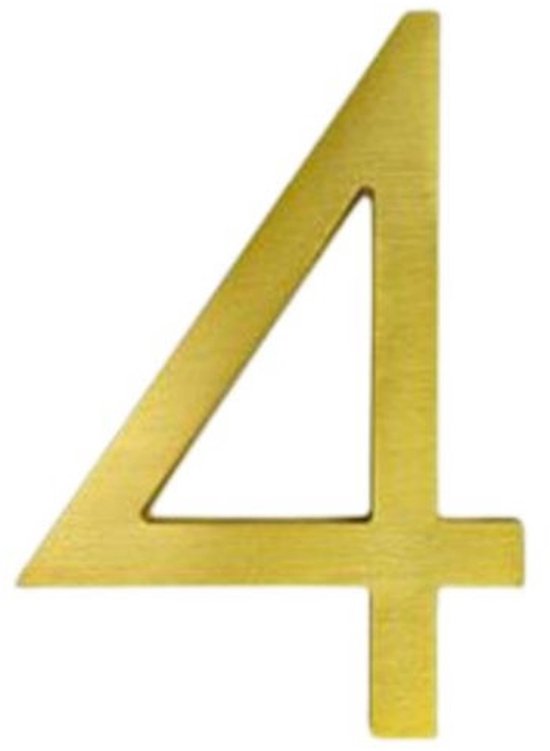 Goldfarbene Hausnummer Aus Metall，12,7 Cm，nummer 4，schwebende Hausnummer，hausnummer Für Den Außenbereich，3d-hausnummer，minimalistisches Design