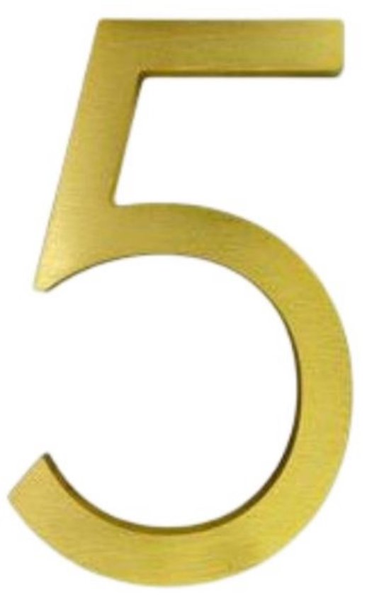 Goldfarbene Hausnummer Aus Metall，12,7 Cm，nummer 5，schwebende Hausnummer，hausnummer Für Den Außenbereich，3d-hausnummer，minimalistisches Design