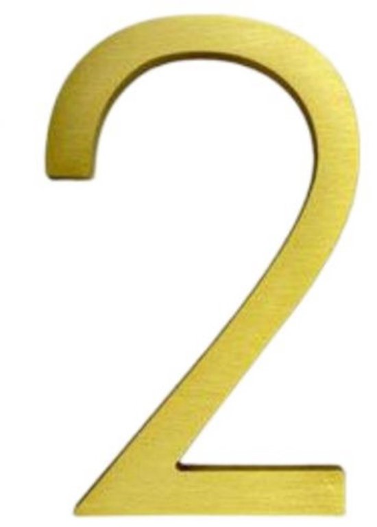 Goldfarbene Hausnummer Aus Metall，12,7 Cm，nummer 2，schwebende Hausnummer，hausnummer Für Den Außenbereich，3d-hausnummer，minimalistisches Design