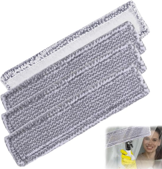 Ersatzteile，passend Für Kärcher Wv2 Wv5，mikrofaser-wischerbezug，sprühflaschenzubehör，für Fensterreiniger，mikrofaser-wischmopppads，grau，4 Stück