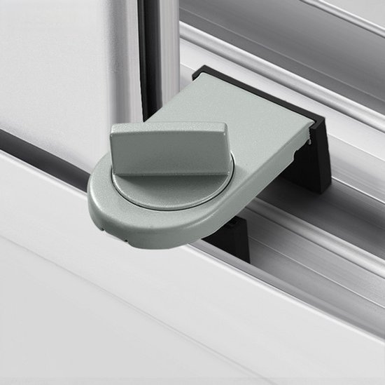 4-teiliges Set Sicherheitsverriegelungen Für Schiebefenster，vertikale Und Horizontale Fensterverriegelungen，6 X 4 X 2,2 Cm，grau