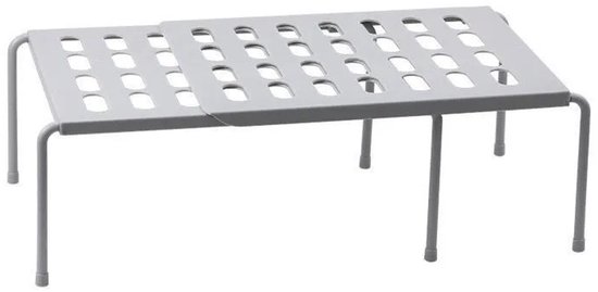 Graues, Ausziehbares Aufbewahrungsregal (36,5–64 X 25 X 15 Cm) – Verstellbares Metallregal Für Küchenschrank, Kleiderschrank Und Schreibtisch