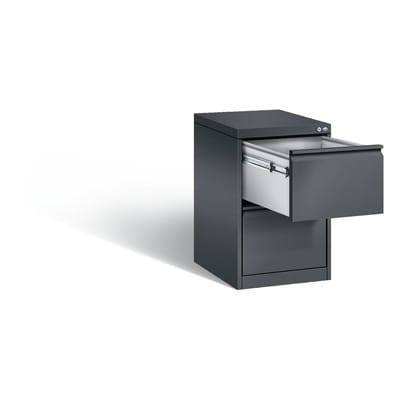 C+P Hängeregistraturschrank Acurado DIN A4, 2 Schubladen, einbahnig Schwarzgrau