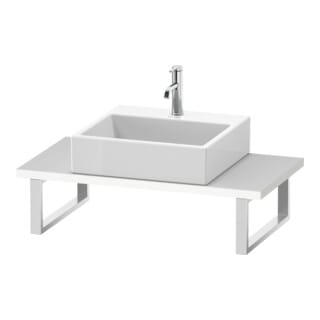 Duravit Konsole Compact L-Cube 80-200x48cm, 1 Ausschn, Stär 3cm, we. ma