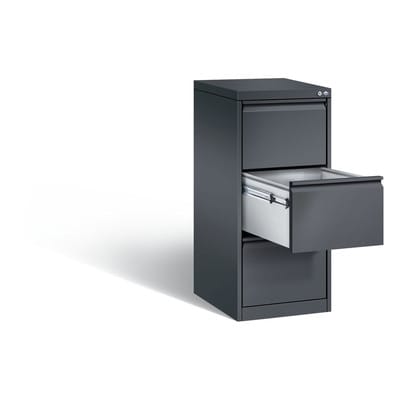 C+P Hängeregistraturschrank Acurado DIN A4, 3 Schubladen, einbahnig Schwarzgrau