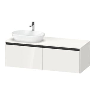Duravit Waschtischunterschrank Ketho.2 140x55cm, B li, we. hgl, 2 Ausz., wandhängend
